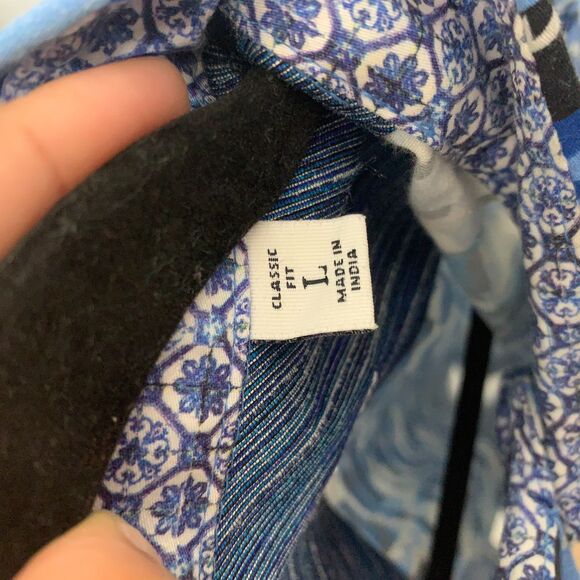 Robert Graham Blue Geometric Print Button Up Shirt Size Large Mens Casual - Picture 3 of 8